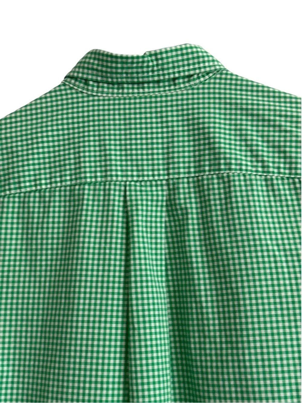 Ralph Lauren Boys Shirt Green White Gingham Button Down Preppy Classic Logo